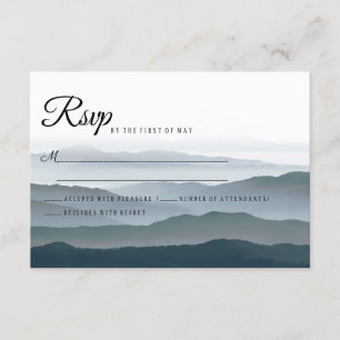 Romantische rustieke berg bruiloft RSVP Kaartje