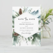 Romantische rustieke berg bruiloft save the date (Staand voorkant)