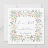 Romantische rustieke bloemen waterverf bruiloft kaart (Voorkant)