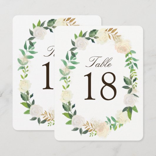 Romantische Rustieke Bos Tafel Nummer Kaarten (Voorkant / Achterkant)