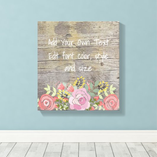 Romantische rustieke chic canvas afdruk (Insitu (Houten vloer))