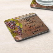 Romantische rustieke druiven wijn Onderzetter (Linkerzijde)