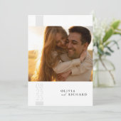 Romantische rustieke dubbelzijdige foto bruiloft kaart (Staand voorkant)