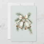 Romantische Rustieke Groene Witte Gouden Bellen Bo Kaart (Achterkant)