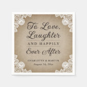 Romantische rustieke jute en kant bruiloft servett servet (Voorkant)