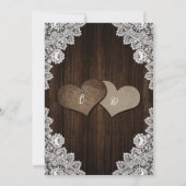 Romantische rustieke land chique burlap kant bruil kaart (Achterkant)