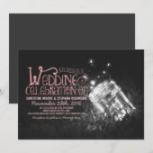 Romantische rustieke mason jar & vuurvliegjes brui kaart (Voorkant / Achterkant)