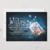 Romantische rustieke mason jar & vuurvliegjes brui kaart (Voorkant)