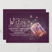 Romantische rustieke mason jar & vuurvliegjes brui kaart (Voorkant / Achterkant)