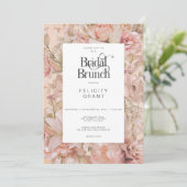 Romantische Rustieke Roze & Wit Bloemen Bruidsbrun Kaart (Staand voorkant)