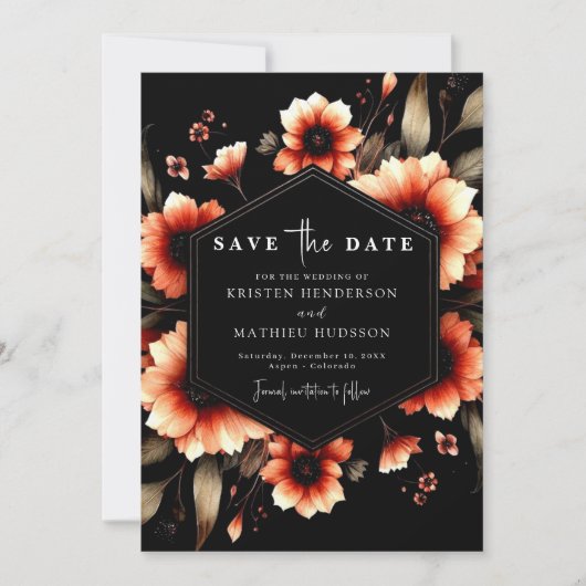 Romantische rustieke terracotta bruiloft save the date (Voorkant)