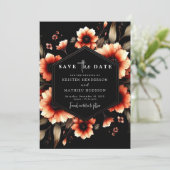 Romantische rustieke terracotta bruiloft save the date (Staand voorkant)