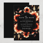 Romantische rustieke terracotta bruiloft save the date (Voorkant / Achterkant)