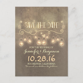 Romantische rustieke vintage save the date briefka aankondigingskaart