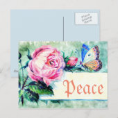 Romantische Safari Floral Vrijgezellenfeest Peace  Uitnodiging Briefkaart (Voorkant / Achterkant)