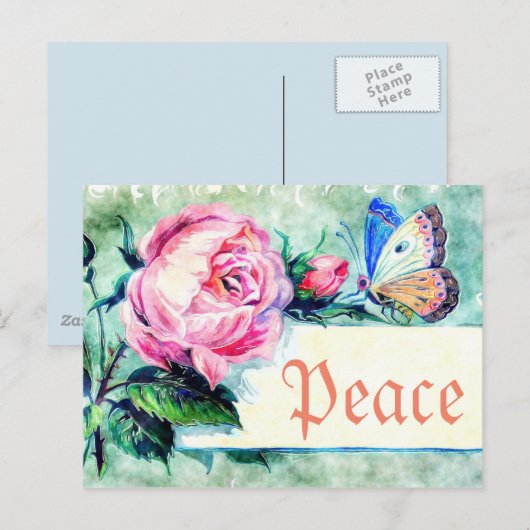 Romantische Safari Floral Vrijgezellenfeest Peace  Uitnodiging Briefkaart (Voorkant / Achterkant)