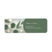 Romantische Sage Green Eucalyptus Wedding Etiket (Voorkant)