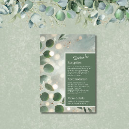 Romantische Sage Green Eucalyptus Wedding Informatiekaartje