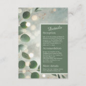 Romantische Sage Green Eucalyptus Wedding Informatiekaartje (Voorkant)