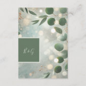 Romantische Sage Green Eucalyptus Wedding Informatiekaartje (Achterkant)