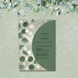 Romantische Sage Green Eucalyptus Wedding Kaart