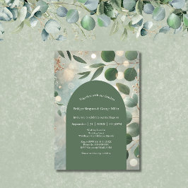 Romantische Sage Green Eucalyptus Wedding Kaart