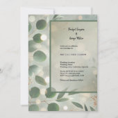 Romantische Sage Green Eucalyptus Wedding Kaart (Voorkant)