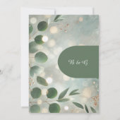 Romantische Sage Green Eucalyptus Wedding Kaart (Achterkant)