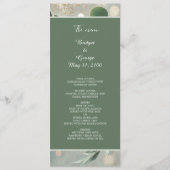 Romantische Sage Green Eucalyptus Wedding Programmakaart (Voorkant)