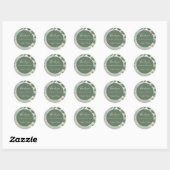 Romantische Sage Green Eucalyptus Wedding Ronde Sticker (Vel)