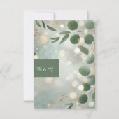 Romantische Sage Green Eucalyptus Wedding RSVP Kaartje (Achterkant)
