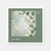 Romantische Sage Green Eucalyptus Wedding Servet (Voorkant)