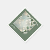 Romantische Sage Green Eucalyptus Wedding Servet (Hoek)