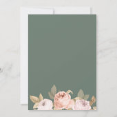 Romantische Sage Groene Pioen Bruiloft Uitnodiging (Achterkant)