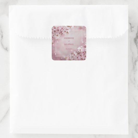 Romantische Sakura Blossom Wedding Sticker (Tas)