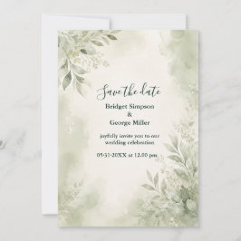 Romantische Salie Eucalyptus Trouwgroen Kaart