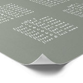 romantische salie groen klassiek goud monogram bru poster (Hoek)