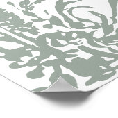 Romantische saliegroene bloementuin bruiloft welko poster (Hoek)