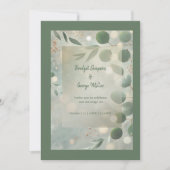 Romantische saliegroene eucalyptus bruiloft kaart (Voorkant)