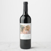 Romantische Saliegroene Foto Wijn Etiket (Voorkant)