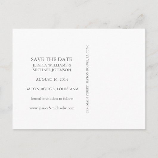 Romantische Save the Date aankondiging (Achterkant)