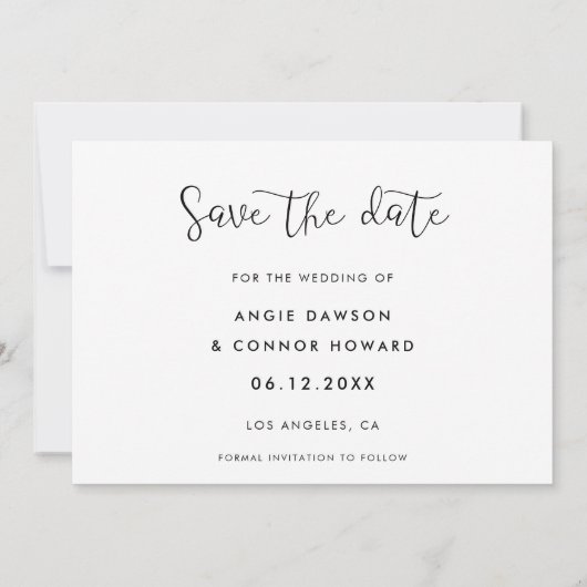 Romantische Save the date fotokaart aankondiging (Achterkant)