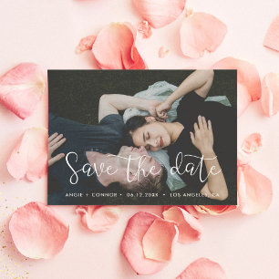 Romantische 'Save the date' fotokaart aankondiging