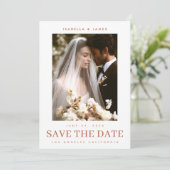 Romantische 'Save The Date' Plat Kaart (Staand voorkant)