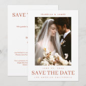 Romantische 'Save The Date' Plat Kaart (Voorkant / Achterkant)