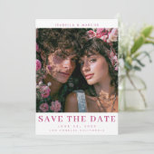 Romantische 'Save The Date' Plat Kaart (Staand voorkant)