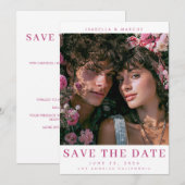 Romantische 'Save The Date' Plat Kaart (Voorkant / Achterkant)