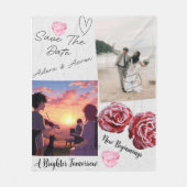 Romantische 'Save The Date' Trouwcollage Fleece Deken (Voorkant)