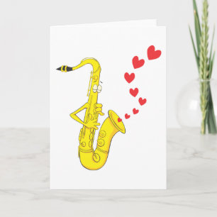 Romantische saxofoon serenading kaart