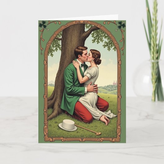 Romantische scène kaart voor gestolen kus (Voorkant)